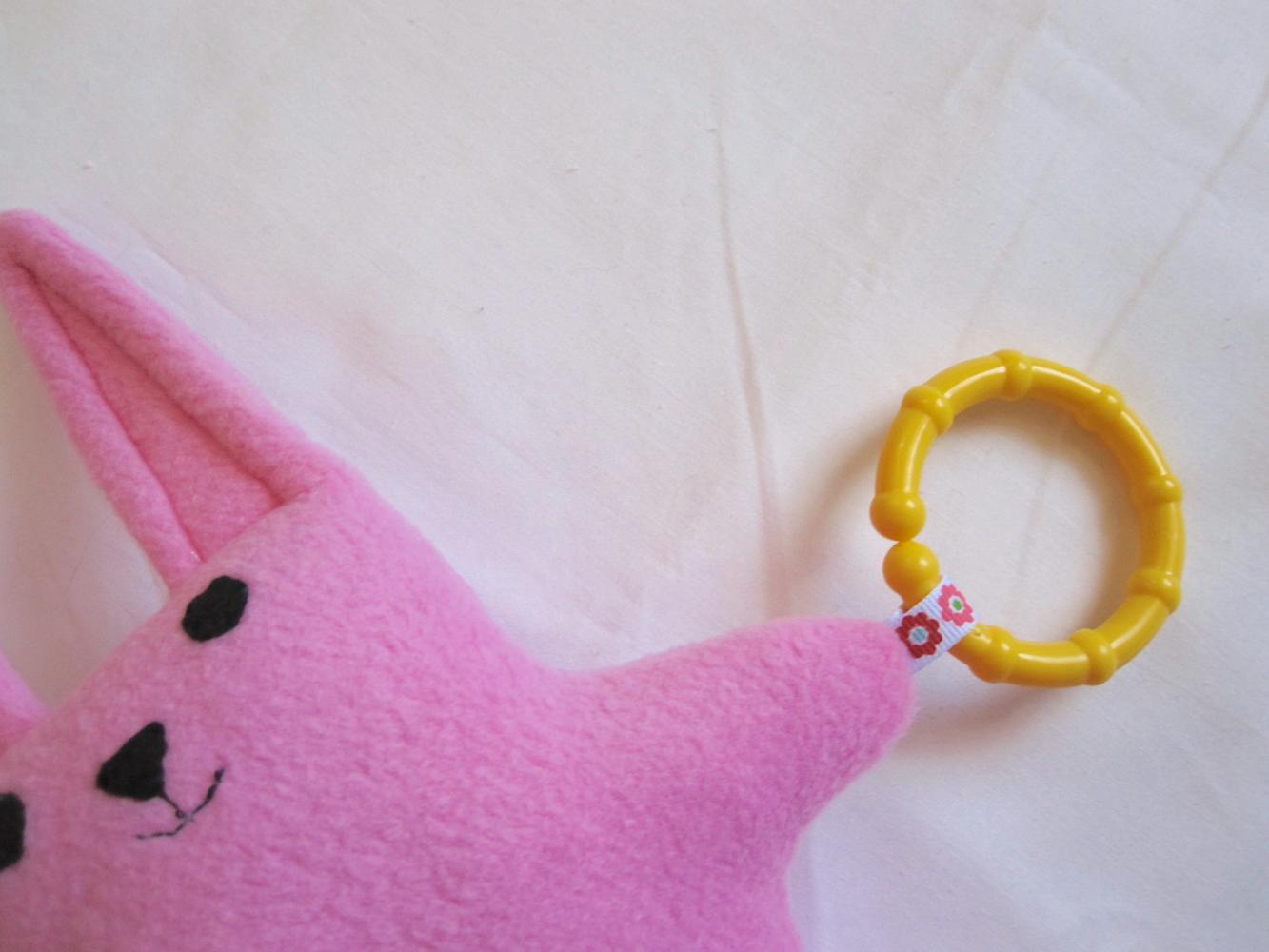 closeup of stroller ring on baby bunny pattern