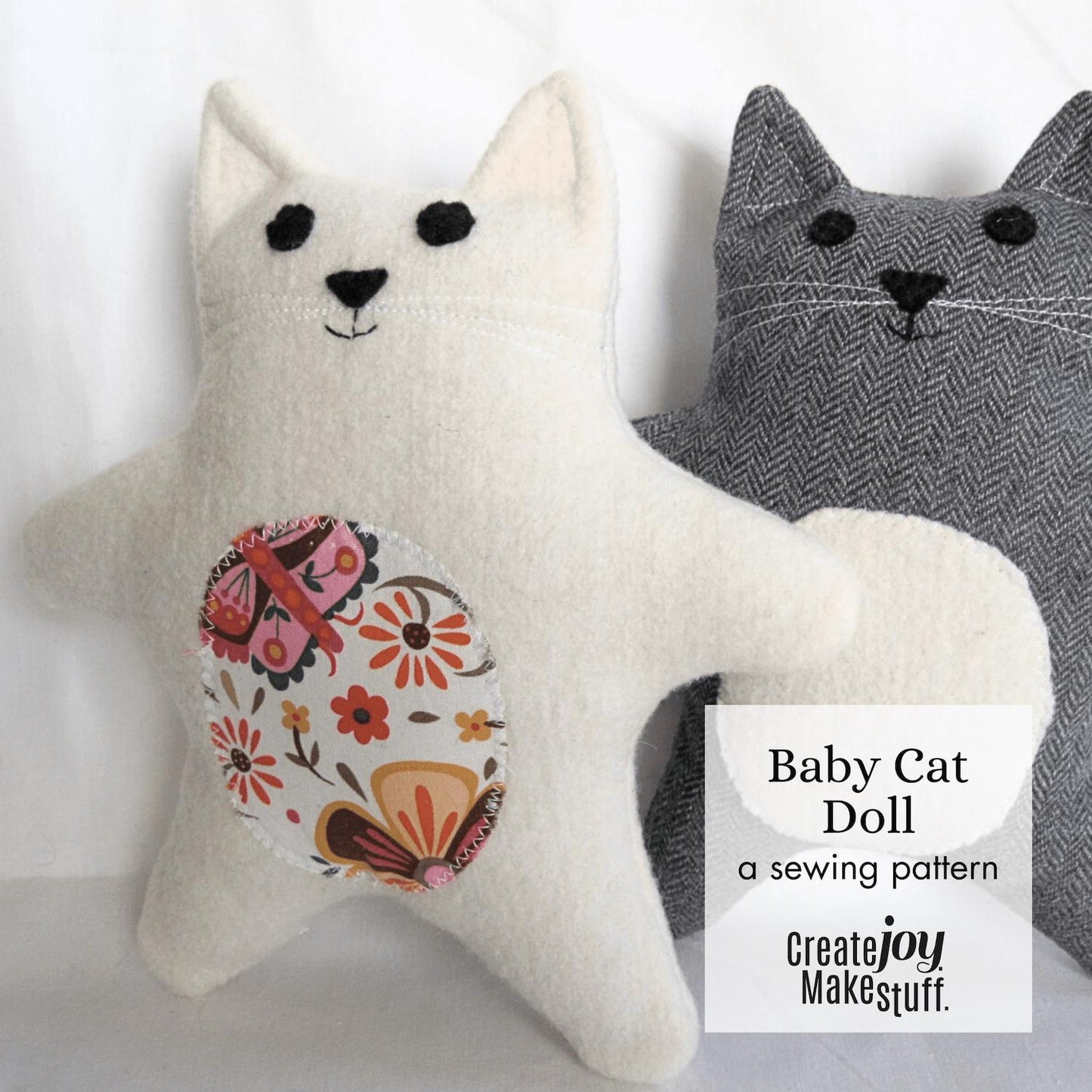 baby cat soft toy doll sewing pattern
