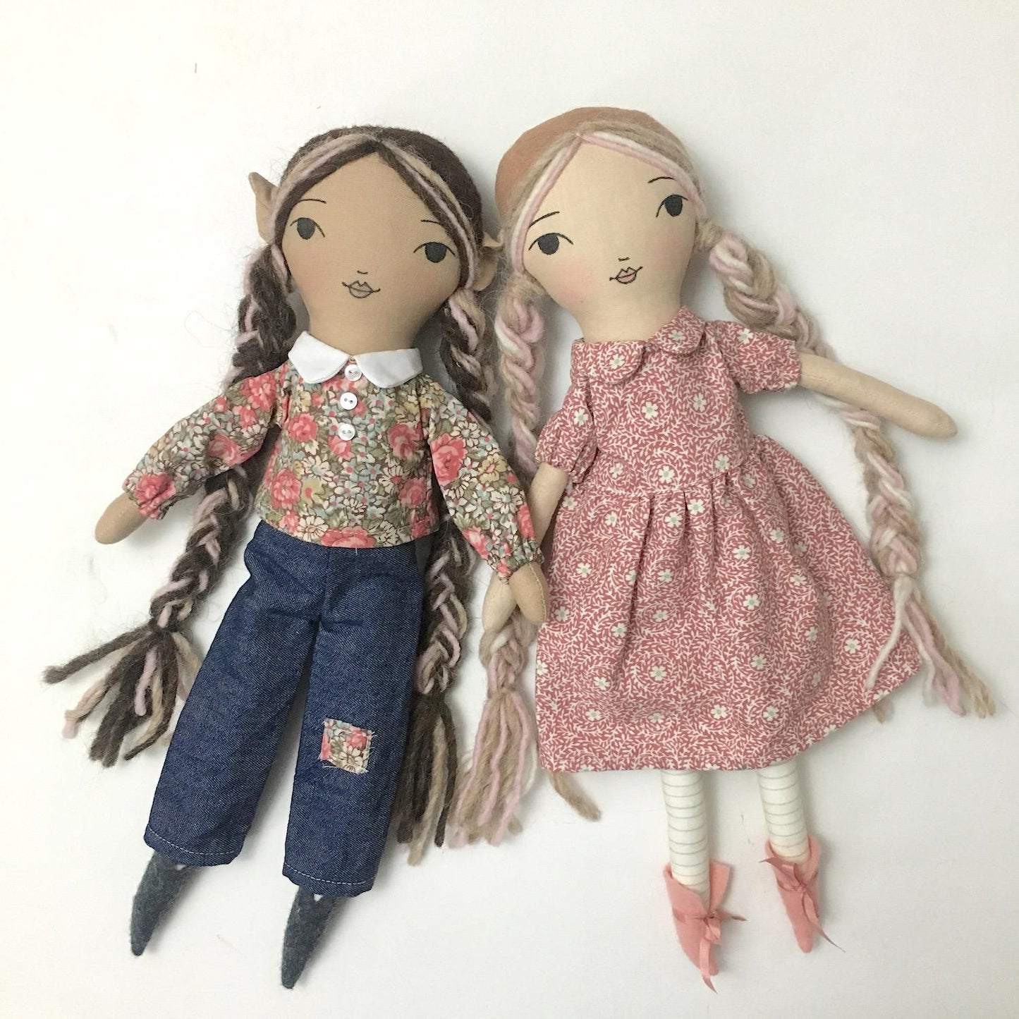 cute dolls wearing jeans shirt dress