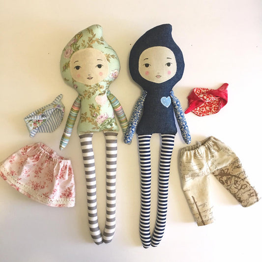 girl and boy gnome dolls to sew with clothes