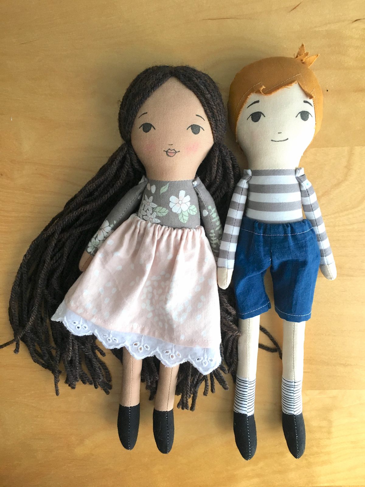 little boy and girl doll sewing pattern