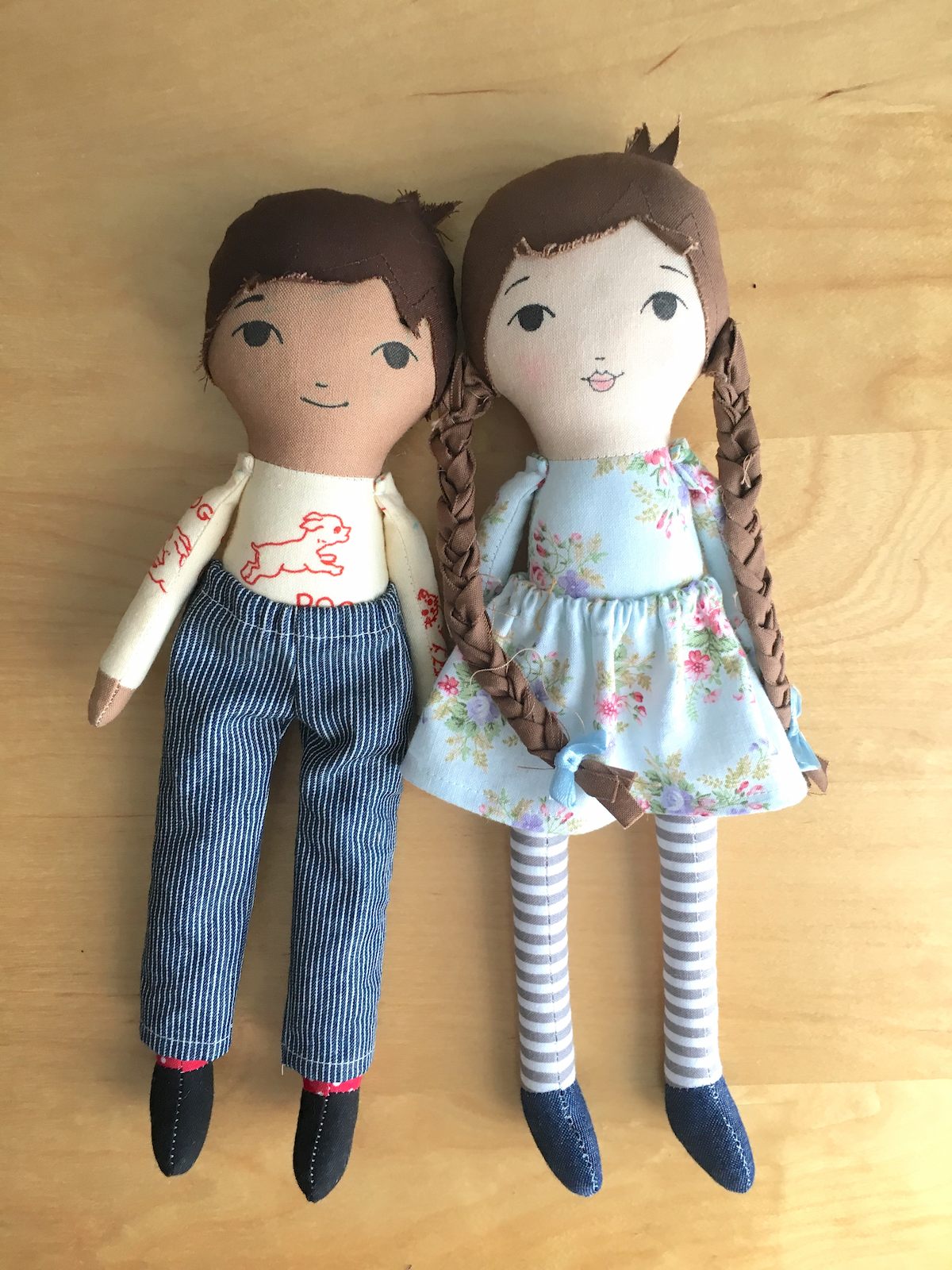 sew little boy and girl dolls