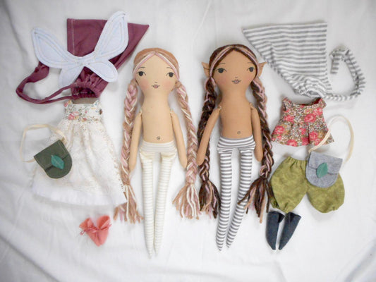 pixie fairy dolls pattern with clothes and accessories