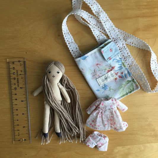 sew a tiny pocket doll with carry bag