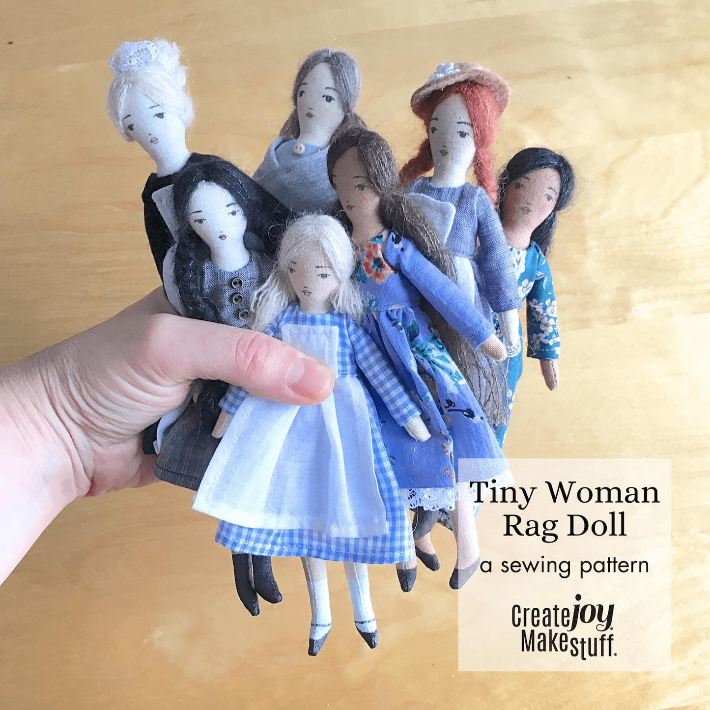 tiny woman rag doll sewing pattern