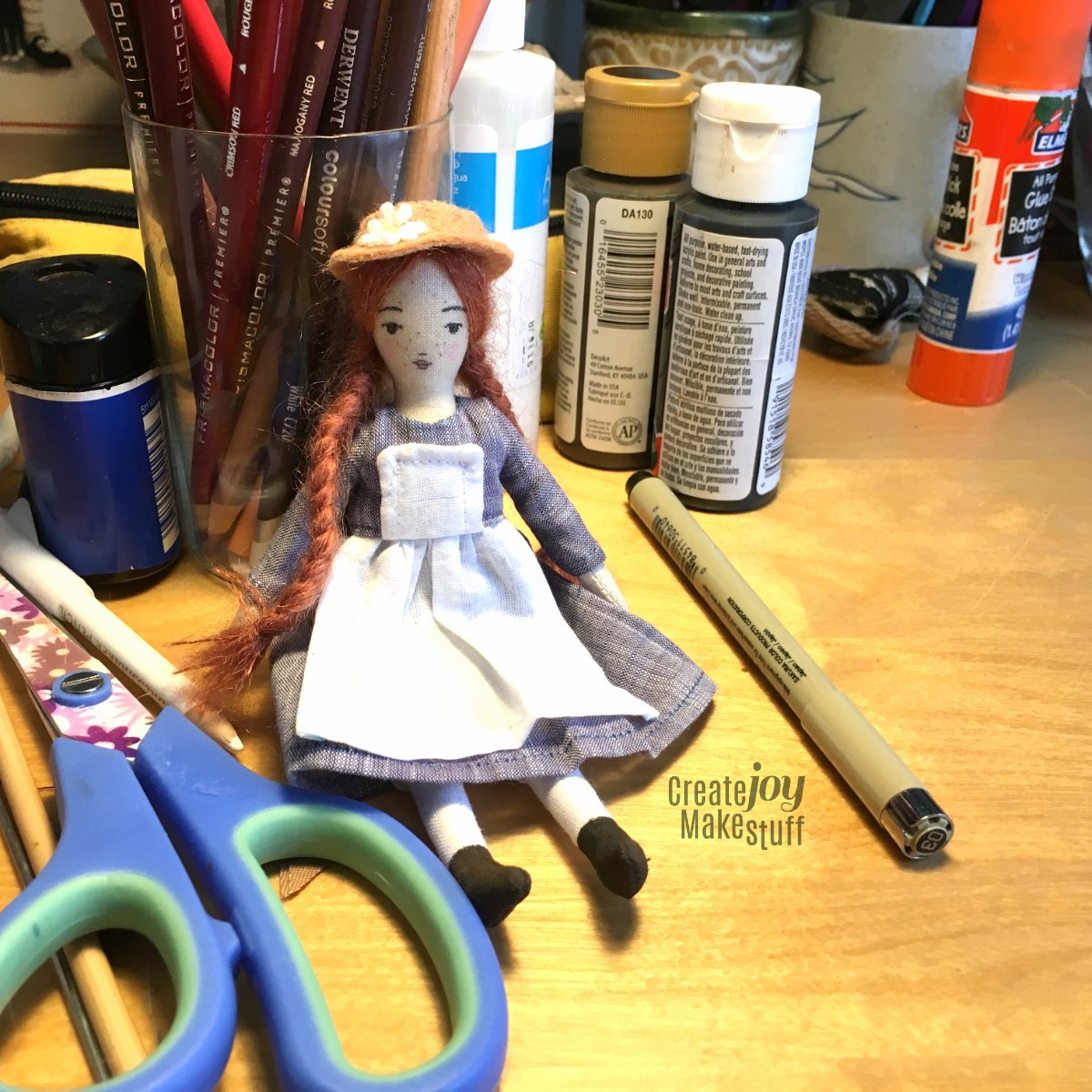 sew a tiny Anne of Green Gables rag doll