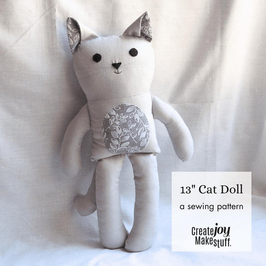 13 inch cat doll sewing pattern