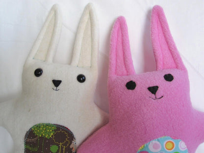 closeup of baby bunny doll pattern