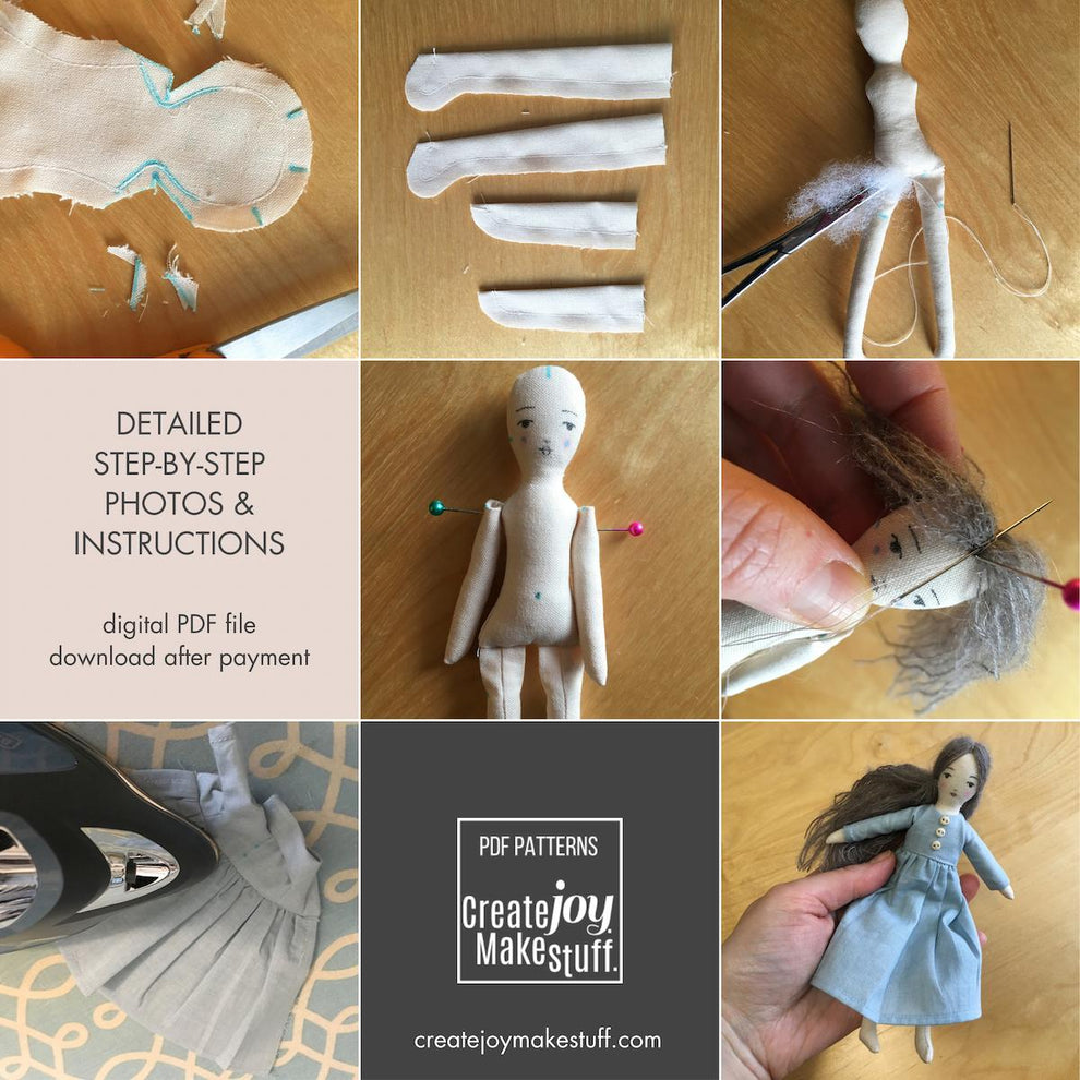 Tiny Woman Rag Doll Sewing Pattern – CreateJoyMakeStuff